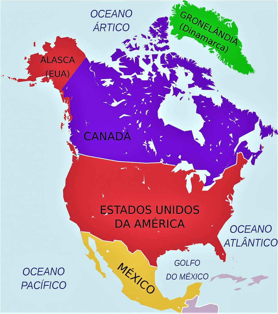 Mapa de América del norte | Paises y Capitales de Norteamérica