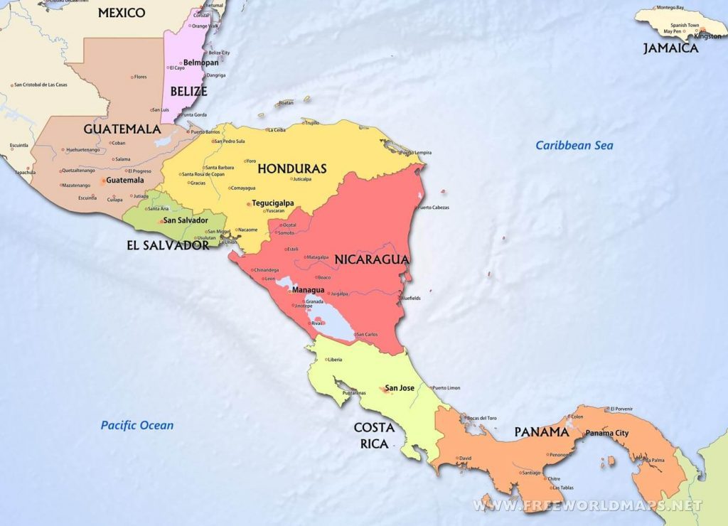 Mapa De America Central Con Nombres De Paises Y Capitales Sexiz Pix
