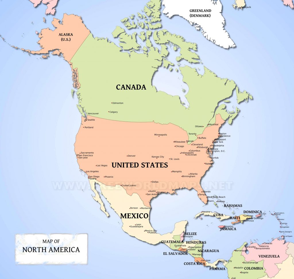 Mapa De America Del Norte Paises Y Capitales Mapa Images And Photos