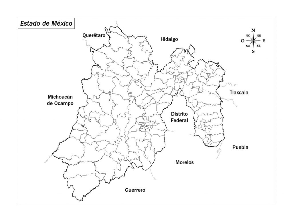 Mapa del Estado de México con sus municipios | Descargar e Imprimir Mapas