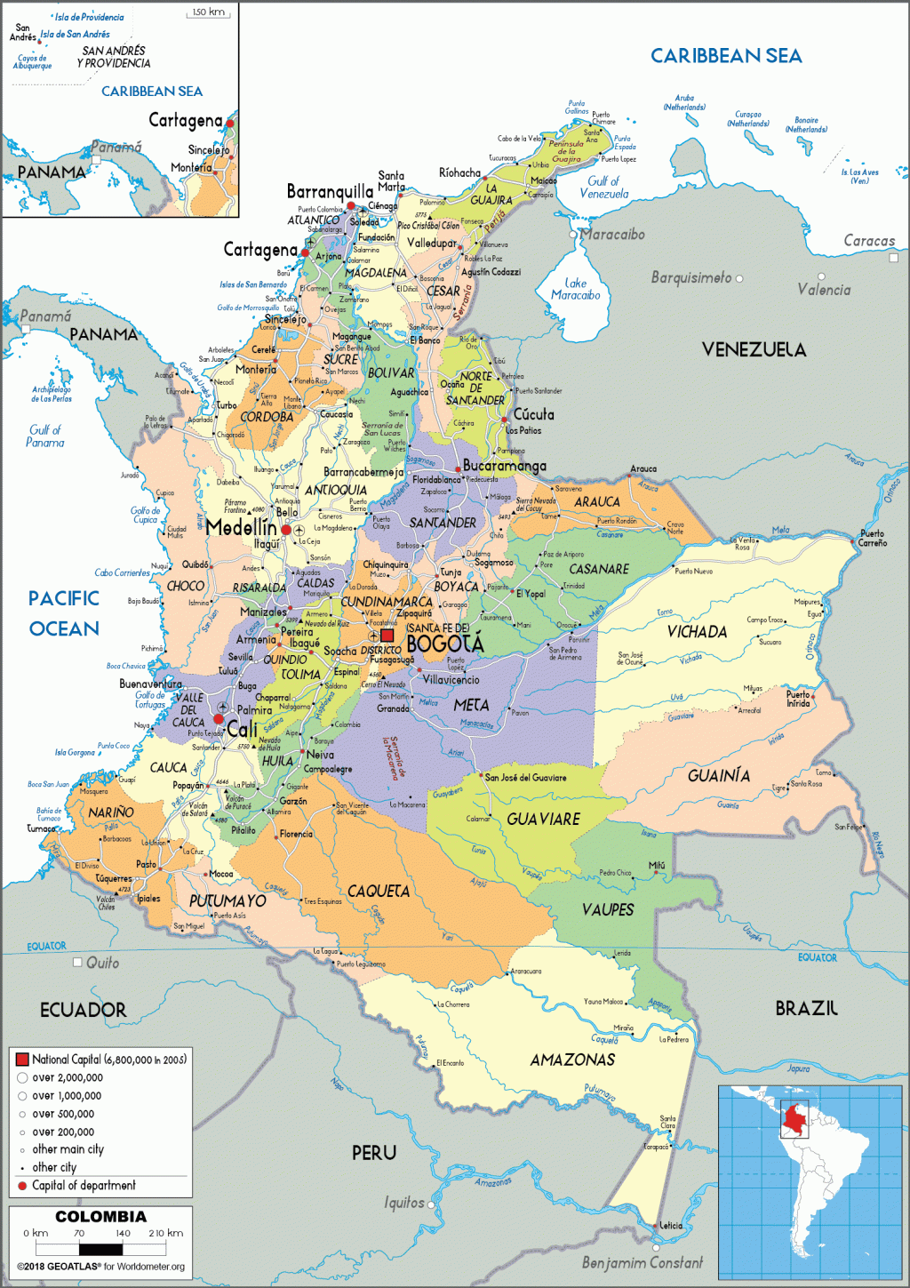 Colombia Mapa Politoco Mapa De Colombia Ciudades De Colombia Mapas Images