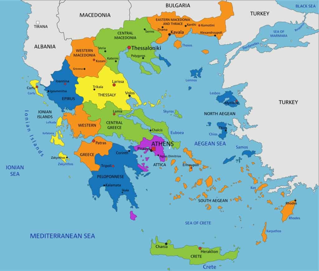 Mapa De Grecia Grecia Actual Antigua Turística Descargar E