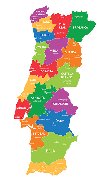 Mapa De Portugal Con Ciudades Y Distritos Descargar E Imprimir Mapas 3660