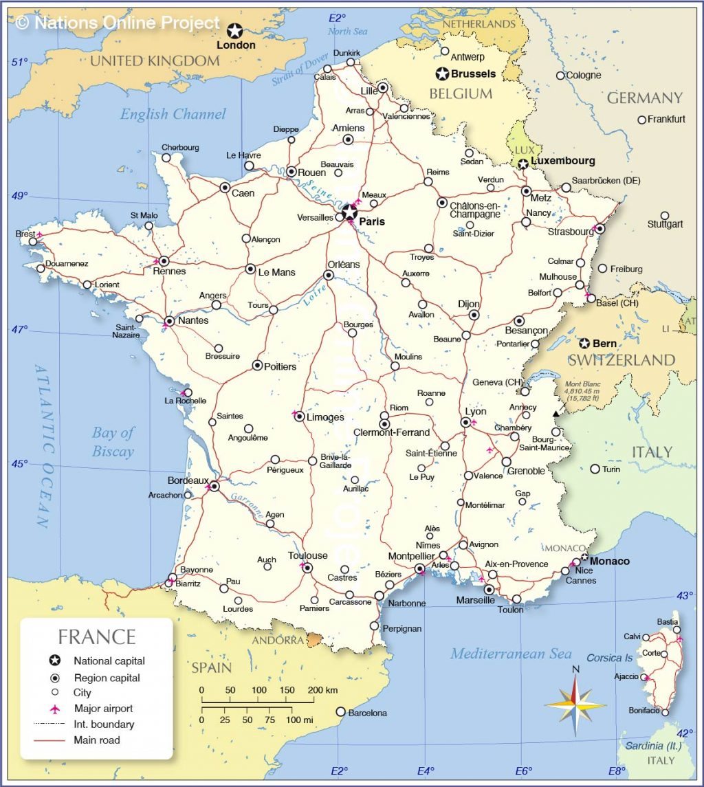 Mapa de Francia con regiones y departamentos | Mapas de Francia para