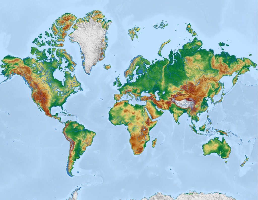 Mapamundi de Continentes y Paises con nombres Mapamundis